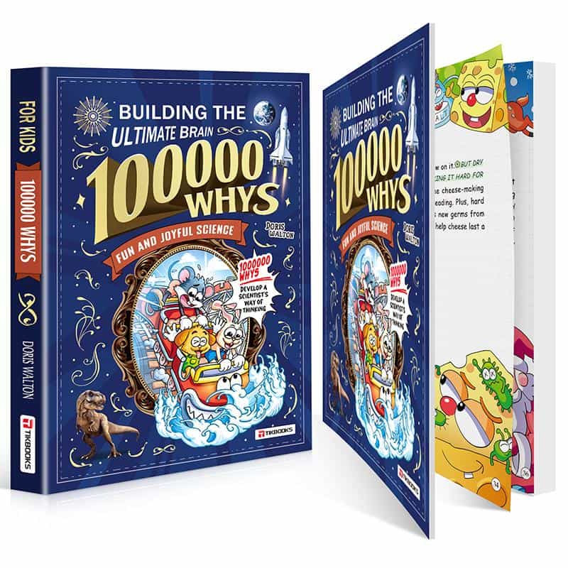 100,000 Whys fanned open to show its real thickness